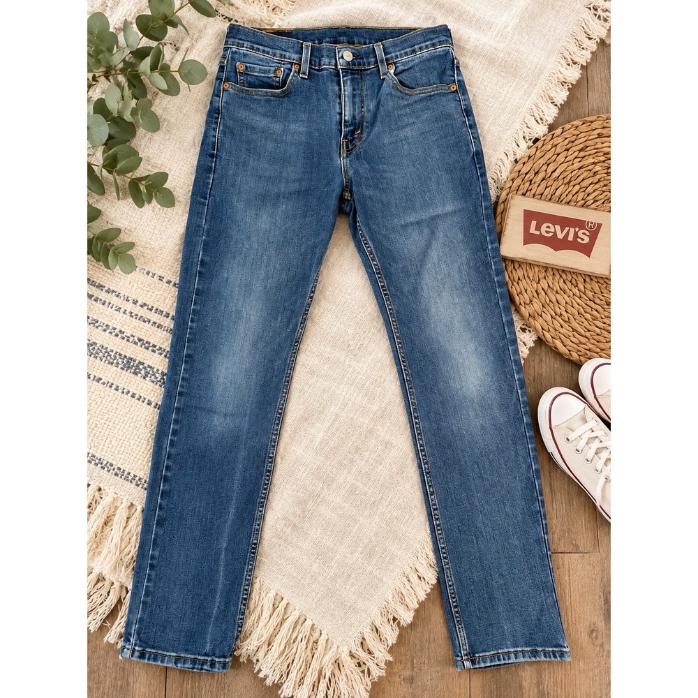 Levi's 502 Women's Jeans W29 L30 Medium Wash Straight Leg Stretch Denim - Picture 2 of 9